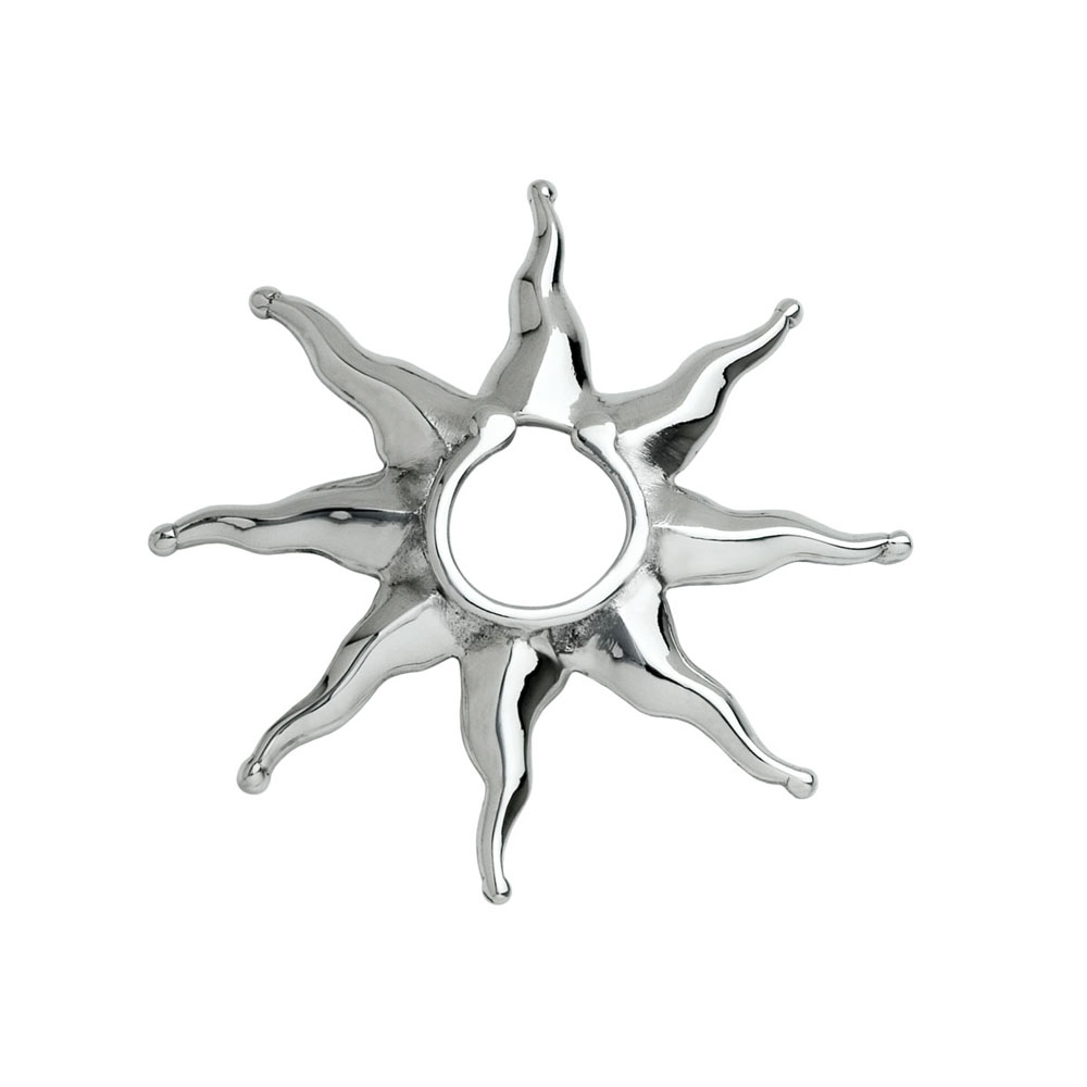 Fake Brustwarzenpiercing  aus 925er Sterling Silber Motiv Sonne Clip zum Klemmen Brust Piercing