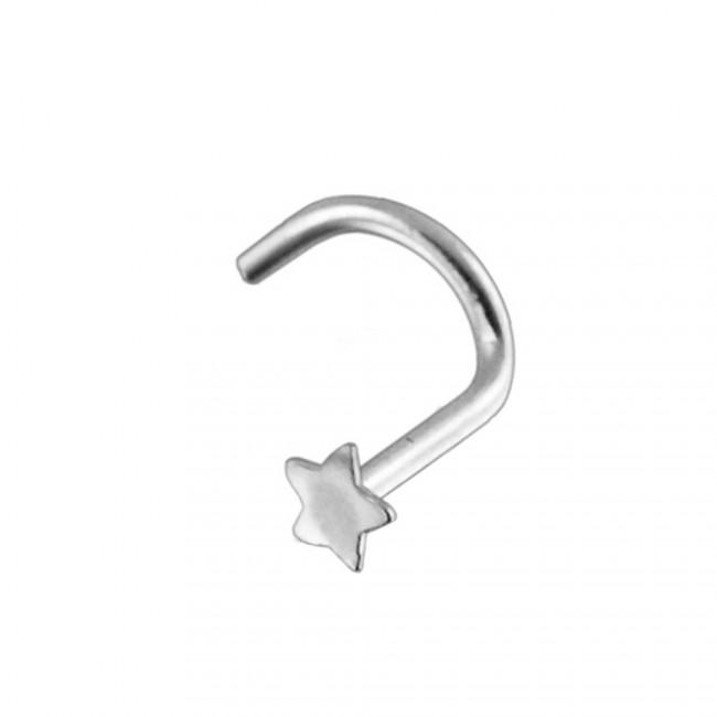 🦚 14karat Gold Nasenstecker Spirale Nasenpiercing Weissgold Stern mit Geschenkbox 🦚 14karat Gold Nasenstecker Spirale Nasenpiercing Weissgold Stern mit Geschenkbox