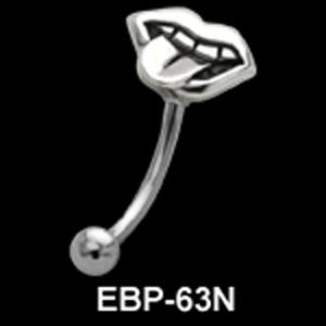 ebp63n Augenbrauenpiercing Mund mit Zunge Motiv Stahl Banane 1,2 x 8 mm