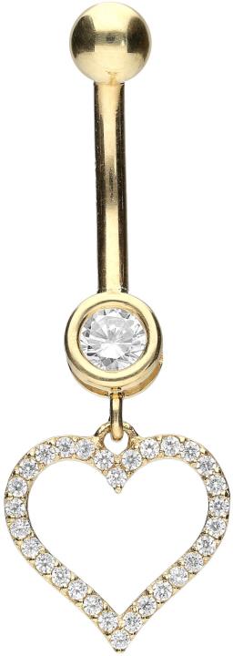 🦚 Bauchnabelpiercing 18karat Gold edles Kristallherz Gelbgold 🦚 Bauchnabelpiercing 18karat Gold edles Kristallherz Gelbgold