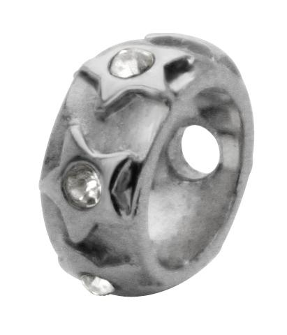 blsh-08ss_kopie Piercing Saturn Shield Kristall Sterne 5mm/1.6mm Stahl