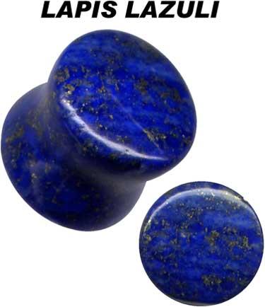 35001 Ohr Piercing Plug aus Lapislazuli Blau Naturstein