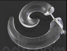 Fake Piercing Expander Acryl Transparent Dehnungssichel Claw