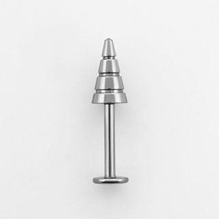 Piercing Labret 7mm Spike Spitze Stahl 1,2mm Stecker 5 bis 12mm