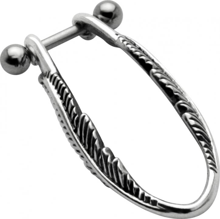 Helix Piercing langes Blatt Schild Ohr Barbell