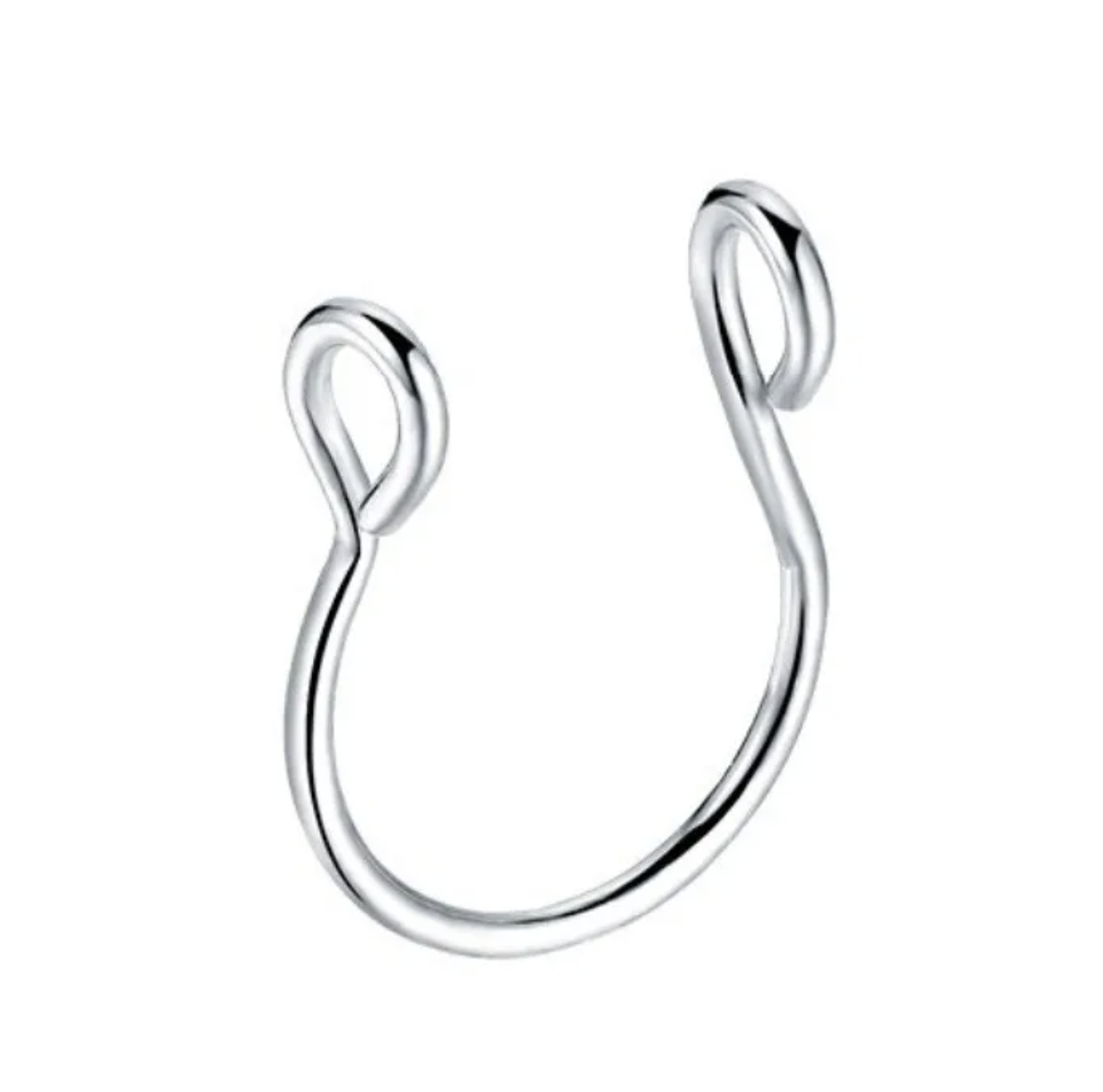 Fake Septum Nasenclip silberfarbig Titan G23