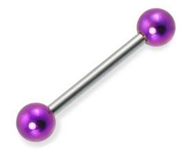 Piercing Barbell farbige Kugeln 1.2/1.6mm Stahl Hantel anodisiert