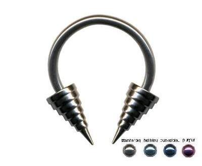 p2239_5 Piercing Hufeisen Circular 7mm Speerspitzen Titan 1,2 und 1,6mm