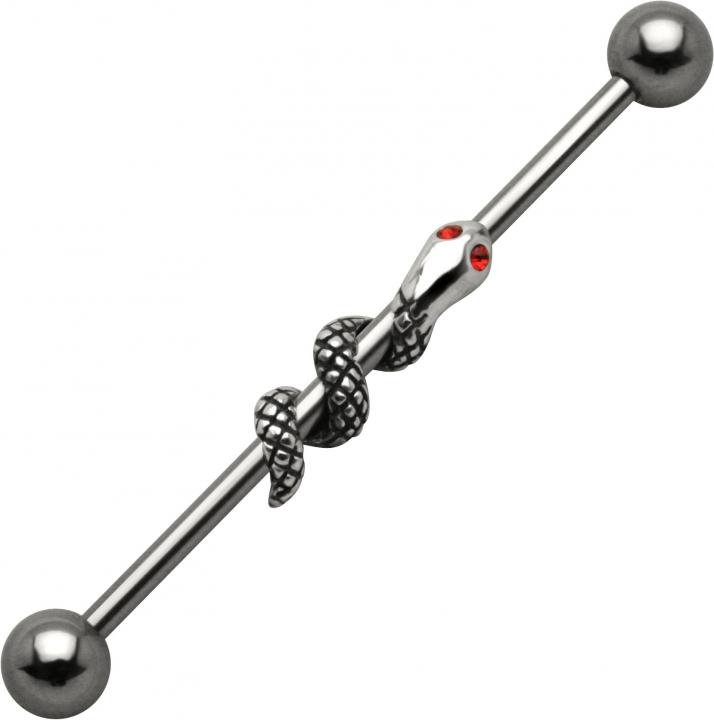 Industrial Piercing verzierte Schlange Stahl Barbell Ohr Schmuck