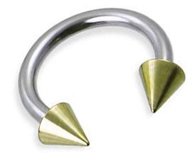 3219_4 Circular Hufeisen Piercing farbige Spitzen 6 Farben anodisiert