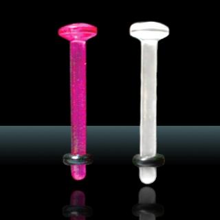 Retainer Barbell Zungenpiercing flexibles Acryl 1,6mm und 2,0mm