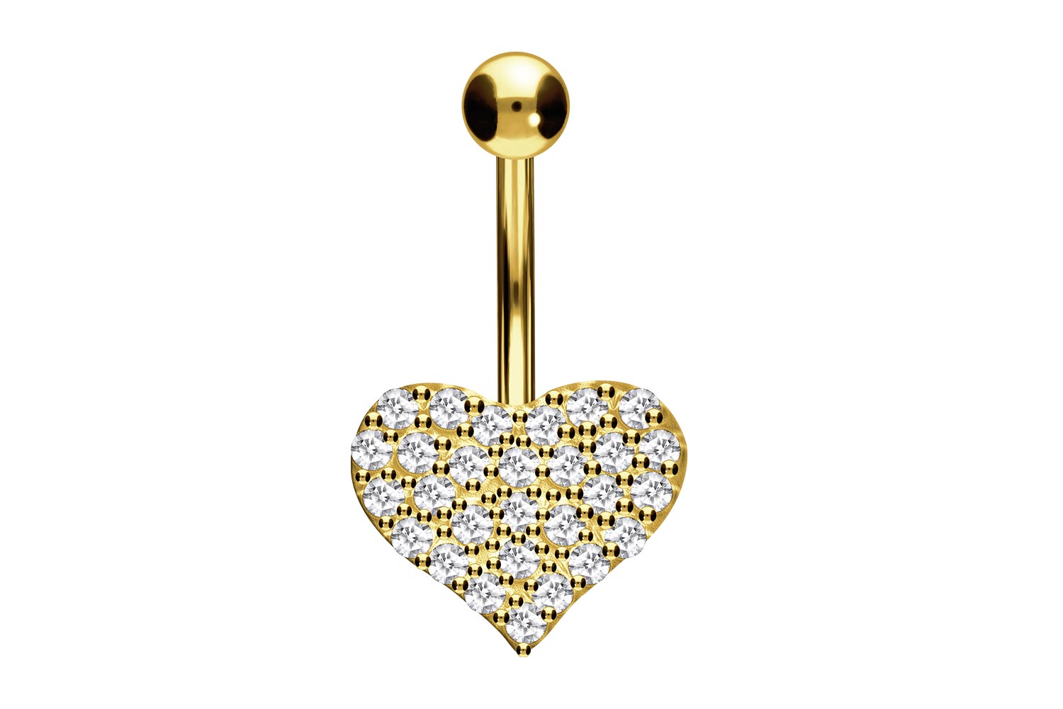 🦚 Bauchnabelpiercing 18karat Gold Gelbgold mit Kristallherz 🦚 Bauchnabelpiercing 18karat Gold Gelbgold mit Kristallherz