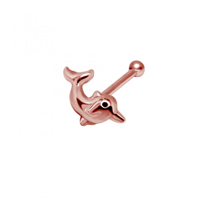 Nasenstecker Pin Delfin Silber silberfarbig schwarz goldfarbig roségoldfarbig