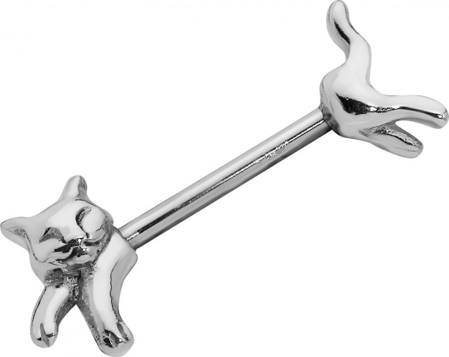 Brustwarzen-Piercing Katze Barbell Hantel Nippel Piercing