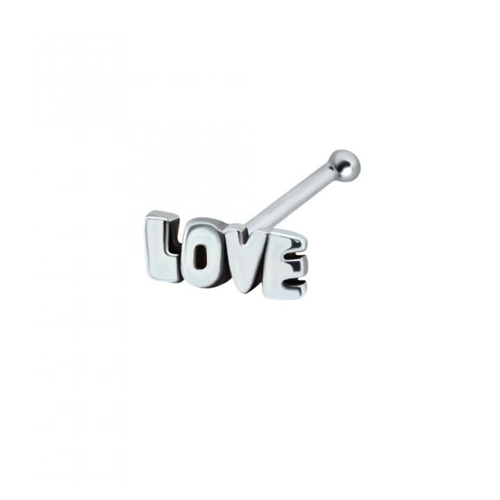 Nasenstecker Pin Love Silber silberfarbig schwarz goldfarbig roségoldfarbig