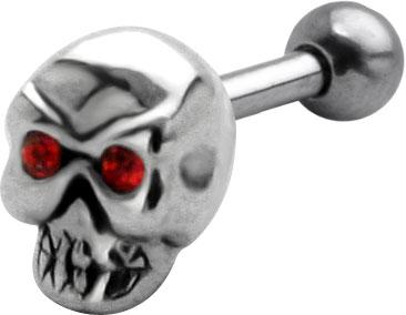 Helix Tragus Piercing Skull Totenkopf Barbell Ohr Schmuck Stahl