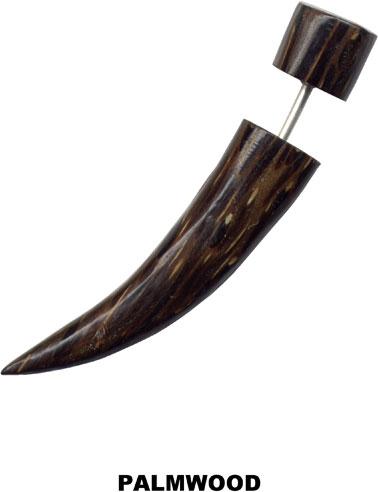 p3656_3 Fake Piercing Expander Palmenholz Dehnungssichel Claw