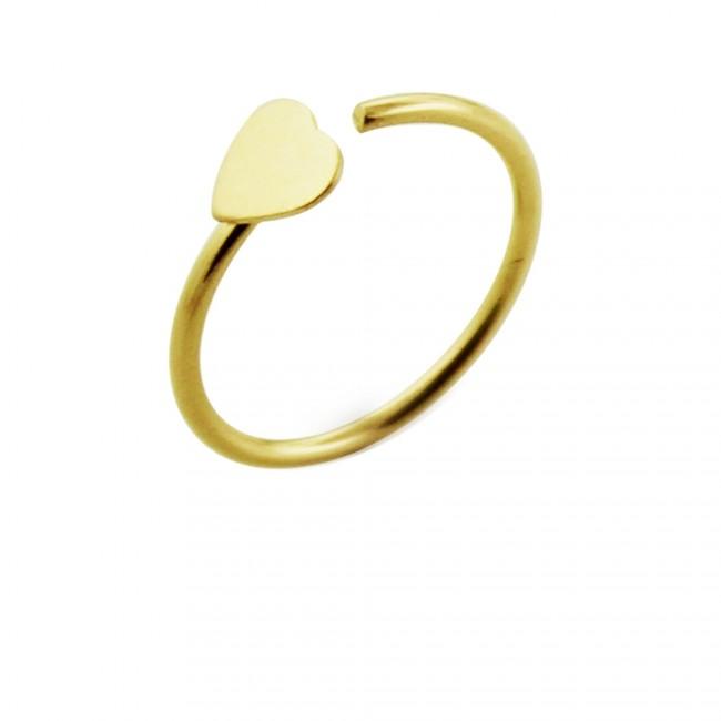 Nasenring Nasenpiercing aus 14karat Gelbgold 3mm-Herz mit Geschenkbox