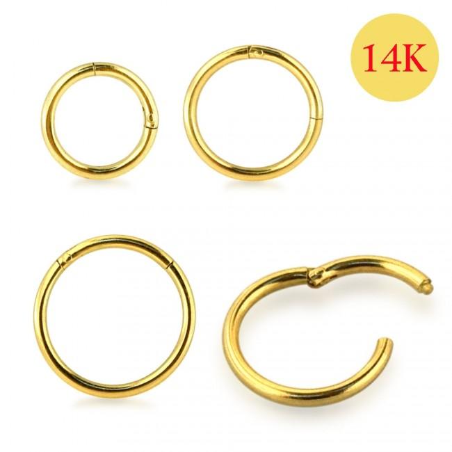 Segmentring Clicker 14karat Echtgold Gelbgold Weissgold Roségold 1.2mm mit Geschenkbox