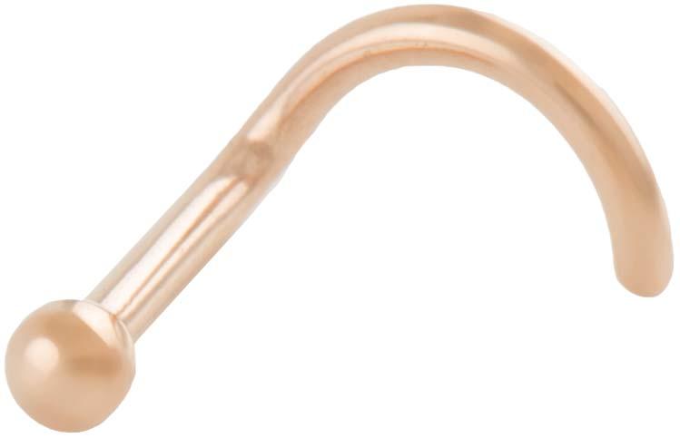 Nasenstecker Spirale Chirurgenstahl roségoldfarbig Kugel  1.0mm Stärke
