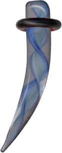 p3866_3 Piercing Dehnungsstab Expander Glas Blau Tunnel Dehner