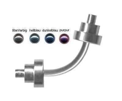 p2247_4 Piercing Banane Titan Aufsatz Hantel 1.2mm / 1.6mm