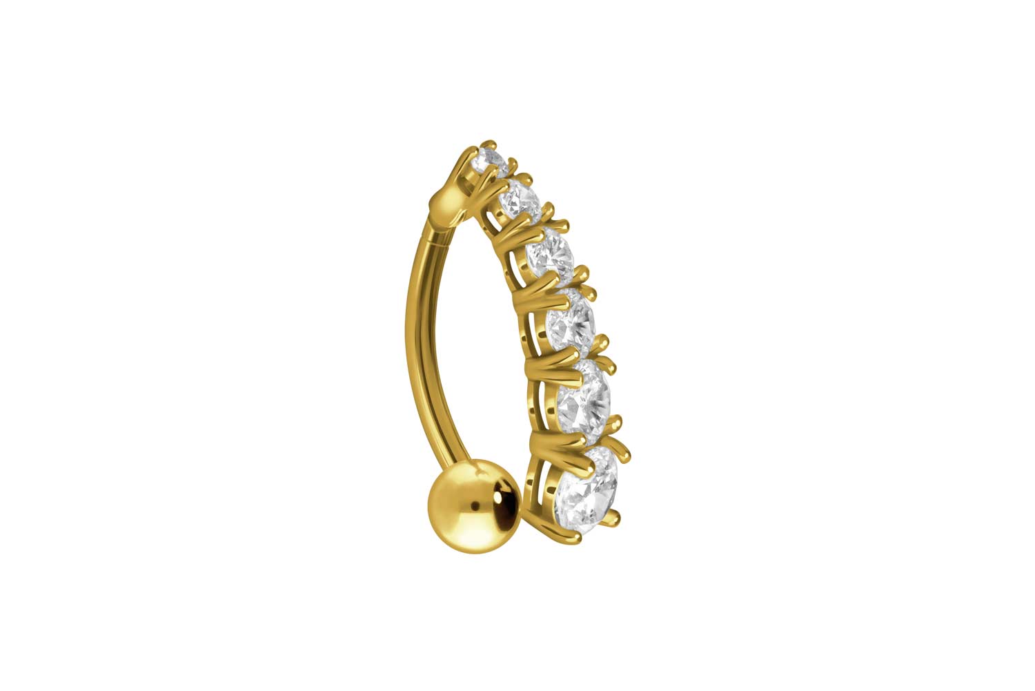 Bauchnabelpiercing 18karat Echtgold Gelbgold mit Kristallschild