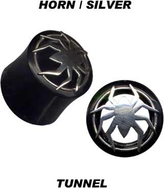36086 Double Flared Flesh Tunnel Spinne Horn Ohrpiercing