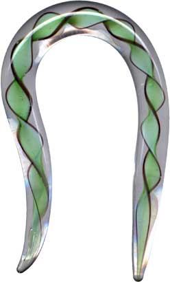 p3872_3 Piercing Dehnungssichel Glas grün Tribal Hook Expander Claw