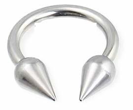 1820_1 Piercing Circular Hufeisen mit Tropfen Teardrops in 1.2mm/1.6mm