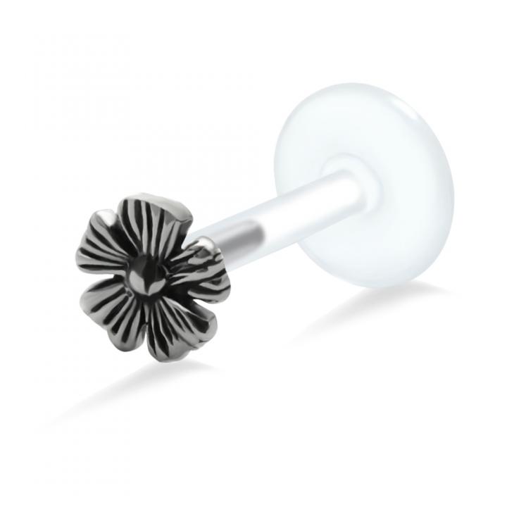 PTFE Tragus Labret Blume silber schwarz goldfarbig roségoldfarbig