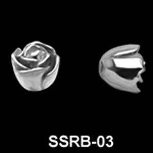 ssrb03_kopie Stahl Piercing Kugel Rose Motiv Verschluss 1.6mm Schraubkugel
