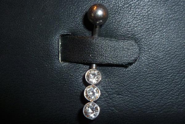 14675 Piercing Banane Nabelbanane mit Kristallen