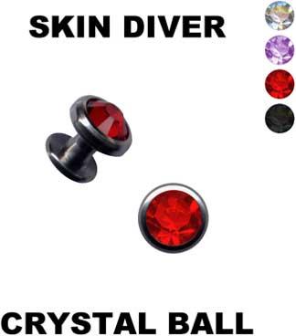 22061 Piercing Skindiver® Titan Kristall Steine