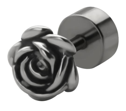 ssfp-04_kopie Stahl Piercing Kugel Rose Motiv Verschluss 1.2mm Schraubkugel