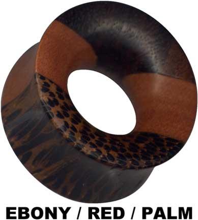 39109 Flesh Tunnel echtes Ebenholz Rotholz Double Flared Ohrpiercing
