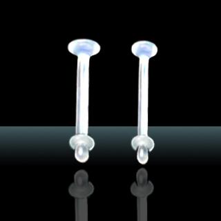 Retainer Labret aus flexiblem Acryl 1,2 und 1,6mm Piercing Stecker