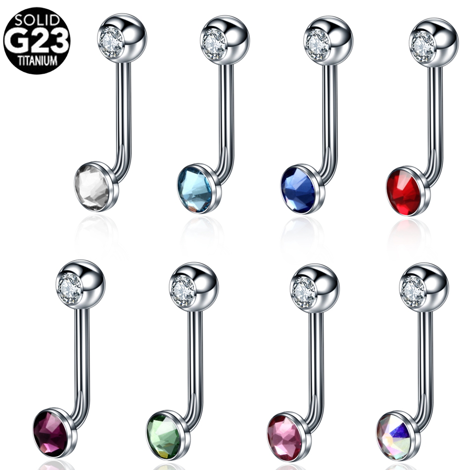 Piercing Christina Intimpiercing aus Titan G23 Innengewinde mit zwei Kristallen