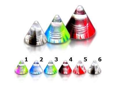 uvc025_2 Acryl Piercing Spitze Hologramm 6 Farben Verschluss 1.2mm