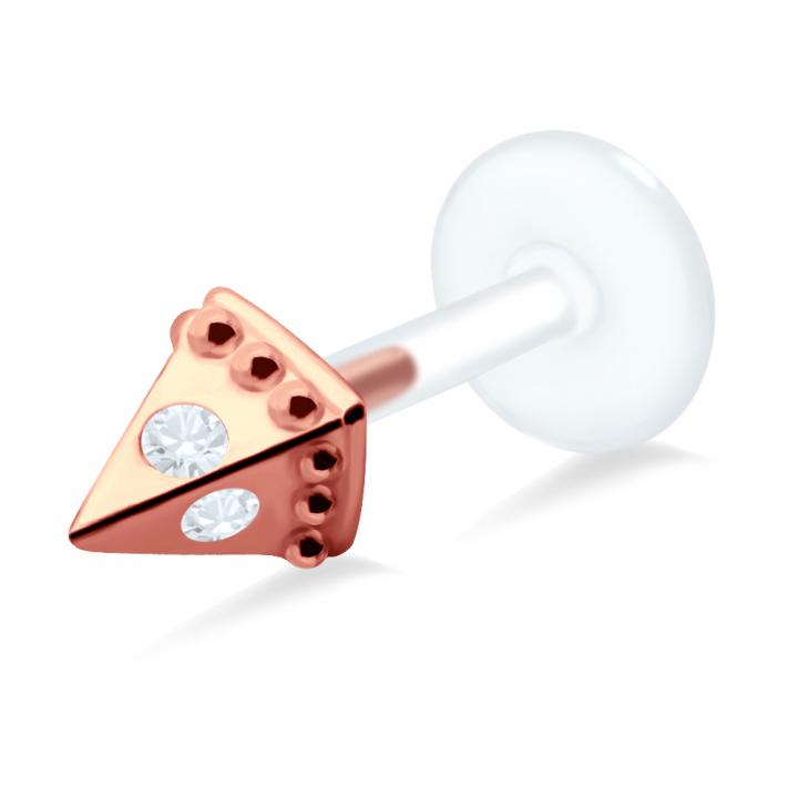 PTFE Tragus Labret Pyramide silber schwarz goldfarbig roségoldfarbig