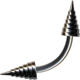 14006 Piercing Banane Titan G23 mit Speerspitzen 1,2mm und 1,6mm