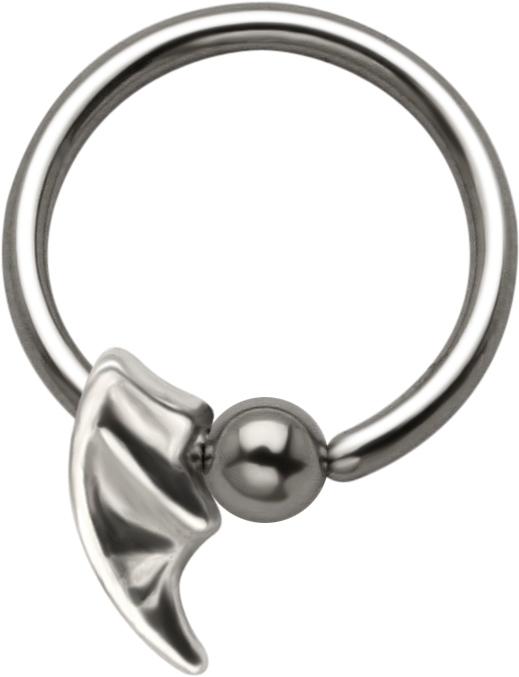 BCR Klemmring Fledermausflügel Piercing Ring