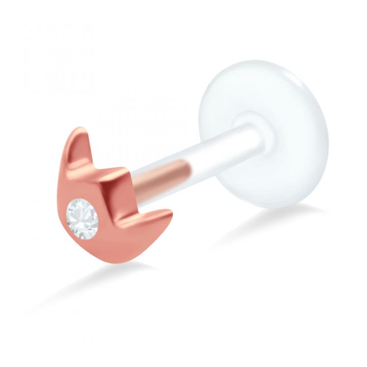 PTFE Tragus Labret Krone silber schwarz goldfarbig roségoldfarbig