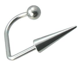2584_6 Piercing Lip Hoop Lippenbügel mit langer Spitze Stabstärke: 1.2mm und 1.6mm