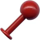 Piercing Labret Rot mit Kugel aus Stahl 1.2 und 1.6mm Stecker