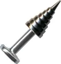 Piercing Labret 7mm Speerspitze aus Titan 1.2 und 1.6mm Stecker