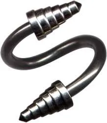Piercing Spirale mit 7mm Speerspitzen Stahl 1.2 / 1.6 mm Twister