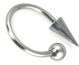 Circular Hufeisen Piercing lange Spitze und Kugel 1,2/1,6mm Stahl