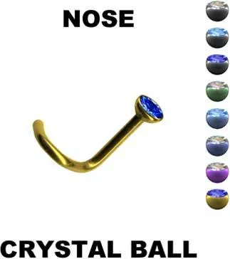 Nasenpiercing Spirale Kristall farbiges Titan 7 Farben Nasenstecker