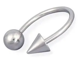 Piercing Hufeisen Circular mit Spitze und Kugel Stahl 1,2 und 1,6mm